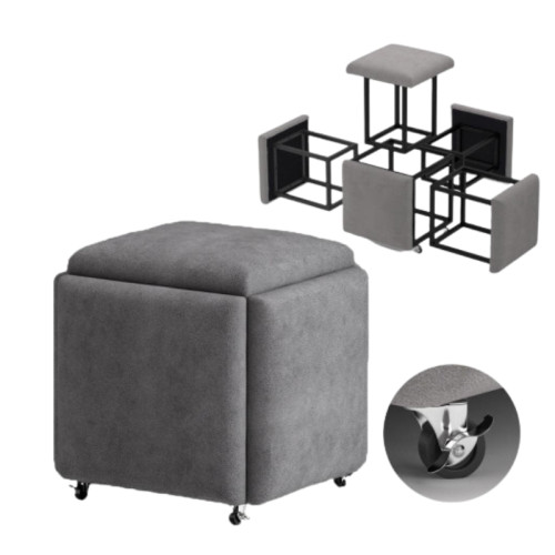 五合一收納桌椅 | 舒適乳膠坐墊 | 四個剎車滑輪底部