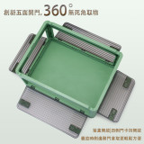 Nidouillet EH004201 大容量可摺疊式透明收納膠箱 - 綠色小款 | 五面開門 | 頂蓋滑輪凹槽