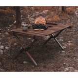 Shinetrip 原木色櫸木蛋捲桌 - S | 三角穩固支撐 | 捲摺收納