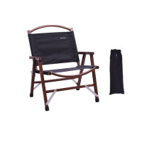 Shinetrip 胡桃木休閒摺疊椅 - 黑色 | 120KG承重 | 簡易對摺收納