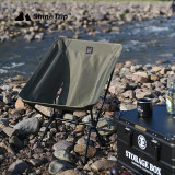 Shinetrip 低背款折疊月亮椅 - 黑色 | 堅韌牛津布物料 | 袋側設收納袋