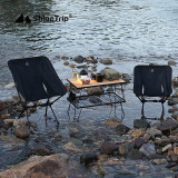 Shinetrip 高背款折疊月亮椅 - 沙色 | 堅韌牛津布物料 | 袋側設收納袋