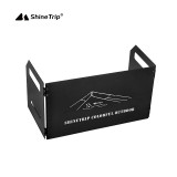Shinetrip 露營折疊碳鋼擋風板 - 黑色 | 附牛津布收納袋