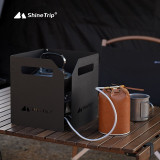 Shinetrip 露營四摺擋風板 - 黑色 | 附收納袋 | 3/4摺切換