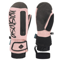 Gsou Snow 內置護腕包指滑雪手套 - 粉紅M碼 | 手護腕可拆設計 | 拉鏈雪卡收納袋