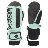 Gsou Snow 內置護腕包指滑雪手套 - 黃綠M碼 | 手護腕可拆設計 | 拉鏈雪卡收納袋