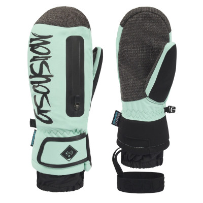 Gsou Snow 內置護腕包指滑雪手套 - 黃綠M碼