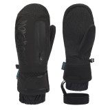 Gsou Snow 內置護腕包指滑雪手套 - 黑色M碼 | 手護腕可拆設計 | 拉鏈雪卡收納袋
