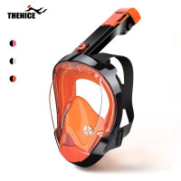 THENICE DS02 潛水面罩- 橙色  L/XL | 升級可拆卸呼吸管 | 防卡設計