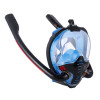 K3 雙管矽膠全臉式潛水浮潛面罩 - 黑藍 S/M 