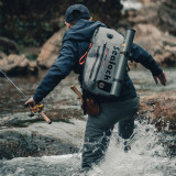 Sealock 多功能可插竿釣魚雙肩防水背包 | 單肩斜挎漁具包 - 墨綠