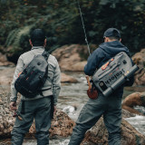Sealock 多功能可插竿釣魚雙肩防水背包 | 單肩斜挎漁具包 - 純黑