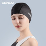 COPOZZ PU護髮護耳成人泳帽 - 黑色