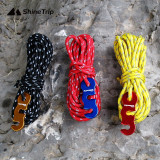 Shinetrip 快扣反光風繩 3mmx4m (一袋4個) - 顏色隨機 | 附繩三角眼固定扣