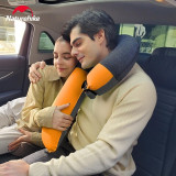 Naturehike 多功能U型充氣枕 - 橙色 (NH20ZT004) | 附懶人手機支架 | 無需用泵充氣