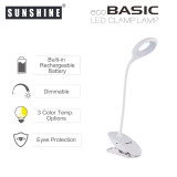 Sunshine ECO BASIC 3W LED護目夾燈 |  白光/黃光/米光可調色溫 | 充電式鋰電池 | 感應開關 | 香港行貨