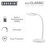 Sunshine ECO CLASSIC 5W LED護目夾燈 |  白光/黃光/米光可調色溫 | 充電式鋰電池 | 感應開關 | 香港行貨