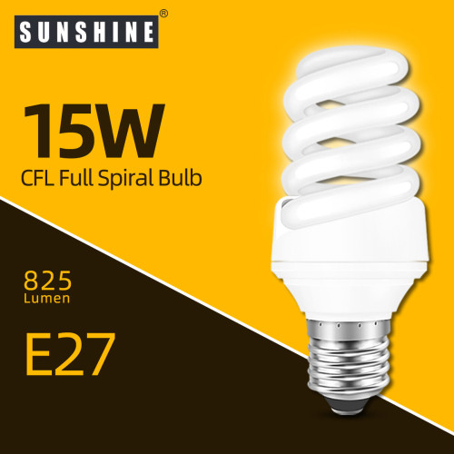 Sunshine E27 15W 白光螺旋型慳電膽