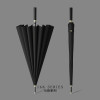升級纖維自動24骨長柄高爾夫雨傘 - 經典黑