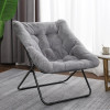Sunln 家居折疊毛絨沙發椅 - 灰色 | 貼合脊椎更舒適 | 柔軟毛絨面料 | 半包裹貼合設計