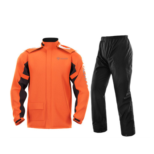 SULAITE 0901 騎行輕薄雨衣雨褲套裝 - 橙色M碼 | 配收納袋 | 暴雨級防水 | 隱藏式鞋套