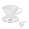 日本 Hario V60 01 手沖咖啡陶瓷濾杯 - 白色 | 附V60量匙 | 可沖2杯咖啡