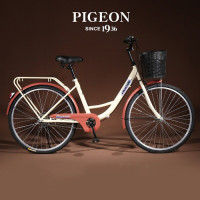 PIGEON 飛鴿牌24寸復古城市慢遊單車 - 米咖色