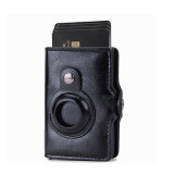 RFID 防盜刷 airtag定位銀行卡銀包 - 棕色 | 背面帶拉鍊袋 | 可放入airtag定位追踪