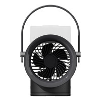 F50 桌面旋風加濕迷你水冷空調風扇 | 充電式無線小型冷風機 - 黑色
