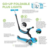 Globber GO•UP FOLDABLE PLUS LIGHTS 兒童三合一摺疊閃燈滑板車 - 綠色 | 15個月大至7歲適用 | 免工具組裝 | 香港行貨