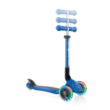Globber JUNIOR FOLDABLE LIGHTS 兒童可摺疊閃燈滑板車 - 藍色 | 2歲至6歲適用 | 3段高度調節 | 香港行貨