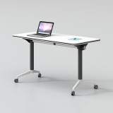 組合拼接可移動摺疊培訓桌會議桌 - 160x60cm| 辦公室折疊帶滑輪桌