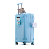 抗菌素材萬向輪拉桿行李箱 - 20寸藍色 | 帶USB/杯架 4輪設計 | 加厚抗壓 | TSA海關鎖