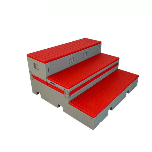 PE注塑三層可移動摺疊多功能合唱台 - 紅色| 合唱階梯舞台
