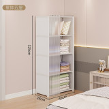 家用臥室簡易組裝防塵衣櫃 | 收納櫃掛衣櫃 - 白色六層雙排