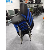 鋼架布藝職員椅辦公椅 | 會議室培訓椅 簡約電腦椅學校椅 - 藍色