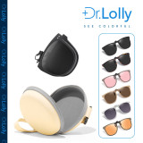 DR.LOLLY 防紫外線太陽鏡夾片 - 淺粉啡 | UV400 可摺疊眼鏡夾片 | 太陽眼鏡