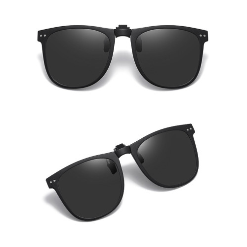 DR.LOLLY 防紫外線太陽鏡夾片 - 墨黑色 | UV400 可摺疊眼鏡夾片 | 太陽眼鏡