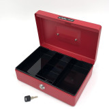 CARL 10寸鑰匙鎖手提錢箱 - 紅色 | 紙幣/硬幣兩層存儲 | 附帶2把鑰匙