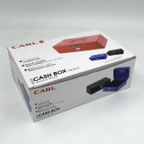 CARL 10寸鑰匙鎖手提錢箱 - 紅色 | 紙幣/硬幣兩層存儲 | 附帶2把鑰匙