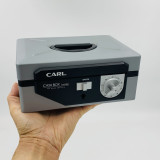 CARL 8寸鑰匙鎖+密碼鎖手提錢箱 - 銀色 | 雙鎖安全保障 | 紙幣/硬幣兩層存儲