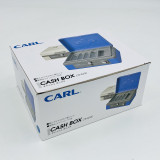 CARL 8寸鑰匙鎖+密碼鎖手提錢箱 - 米白 | 雙鎖安全保障 | 紙幣/硬幣兩層存儲