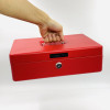 CARL 12寸鑰匙鎖手提錢箱 - 紅色 | 紙幣/硬幣兩層存儲 | 附帶2把鑰匙 | 適合存放A4文件
