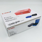 CARL 12寸鑰匙鎖手提錢箱 - 藍色 | 紙幣/硬幣兩層存儲 | 附帶2把鑰匙 | 適合存放A4文件