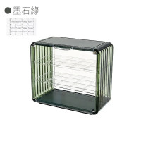 磁吸式門板透明擺設收納盒 - 綠色 | 附兩個隔板 | 自由拼接組合