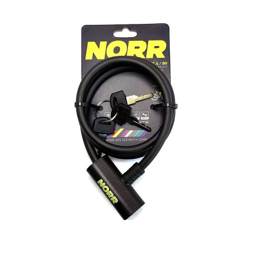 ULAC NORR 便攜式銅芯鋼纜單車鑰匙鎖 - 黑色 | 8x800mm鋼纜