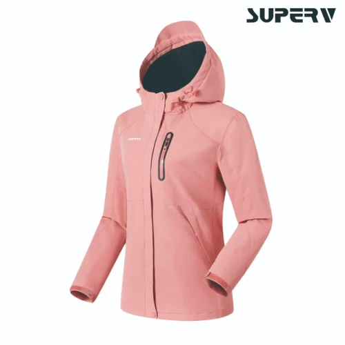 SuperV 智能發熱防風外套 (不包含充電寶) - 粉紅XXL碼 | 跣水可水洗 | 石墨烯發熱 | 香港行貨