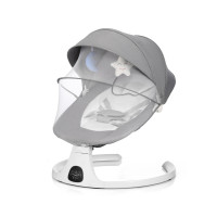 【升級款】智能電動嬰兒哄睡搖搖椅 - 灰色 | 遙距控制 | 背靠3檔可調 