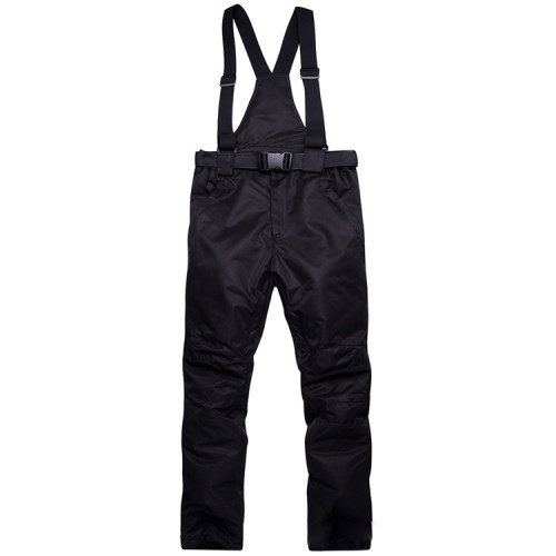 防風防水單雙板吊帶滑雪褲 - L碼黑色 | 可拆卸背帶 保暖透氣