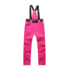 防風防水單雙板吊帶滑雪褲 - XS碼玫紅 | 可拆卸背帶 保暖透氣